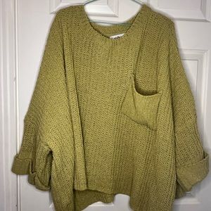 Oversized sweater - lime green - one size fits all